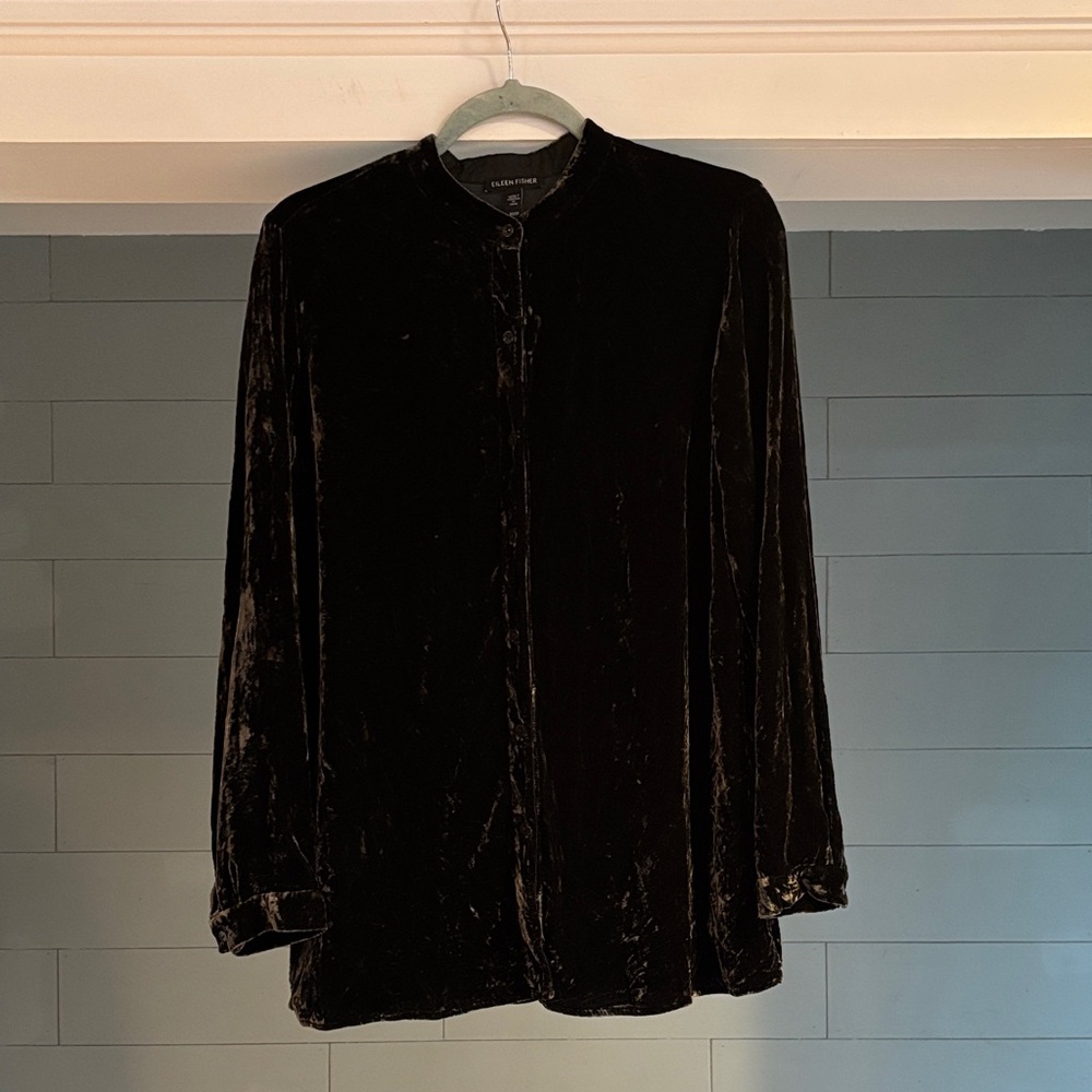Eileen Fisher Black Velvet Blouse